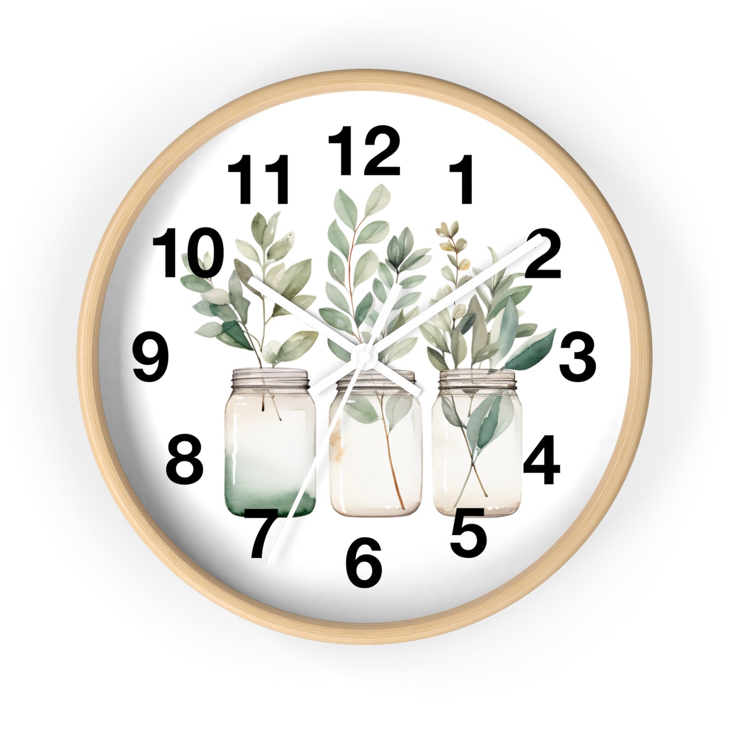 Botanical Wall Clock - Home Decor, Gift for Plant Lovers, Modern Art, Housewarming, Eco-Friendly Design