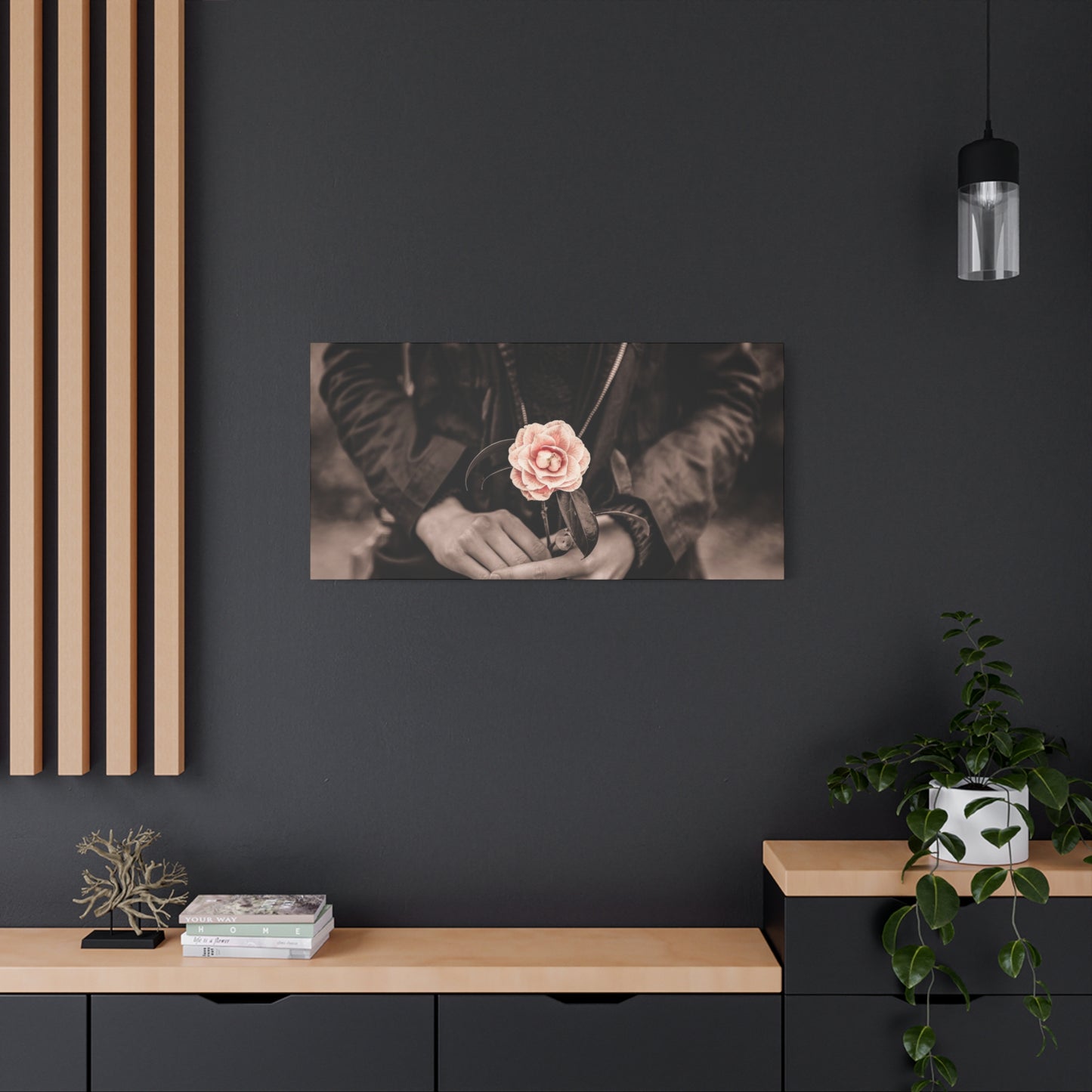 Floral Art Canvas Wall Decor, Modern Home Accent, Gift for Her, Office Decor, Inspirational Artwork