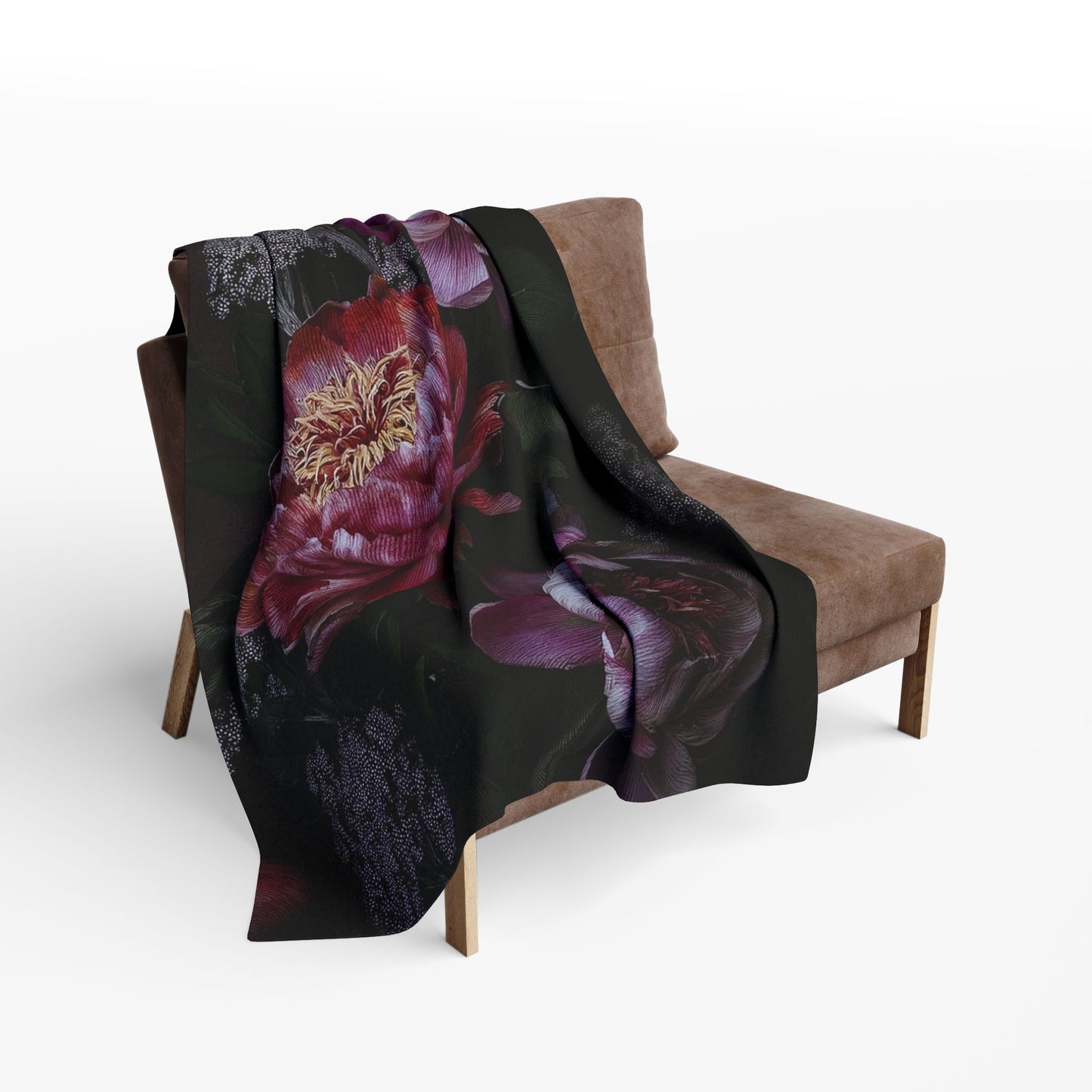 Floral Arctic Fleece Blanket, Cozy Home Decor, Gift for Her, All-Season Warmth, Elegant Design for Home, Flower Throw