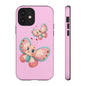 Cute Butterfly Phone Case, Tough Phone Cover, Girly Phone Accessory, Unique Gift for Her, Kids Phone Case, Floral Design Case