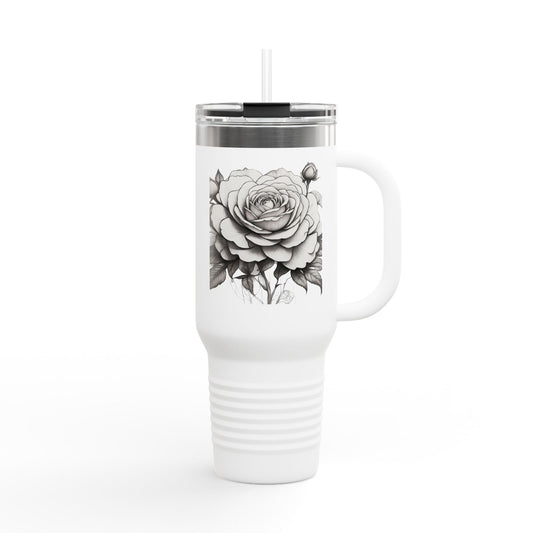 Stylish Insulated Travel Mug with Floral Design, 40oz Coffee Cup, Perfect for Road Trips, Gifts for Her, Eco-Friendly Drinkware