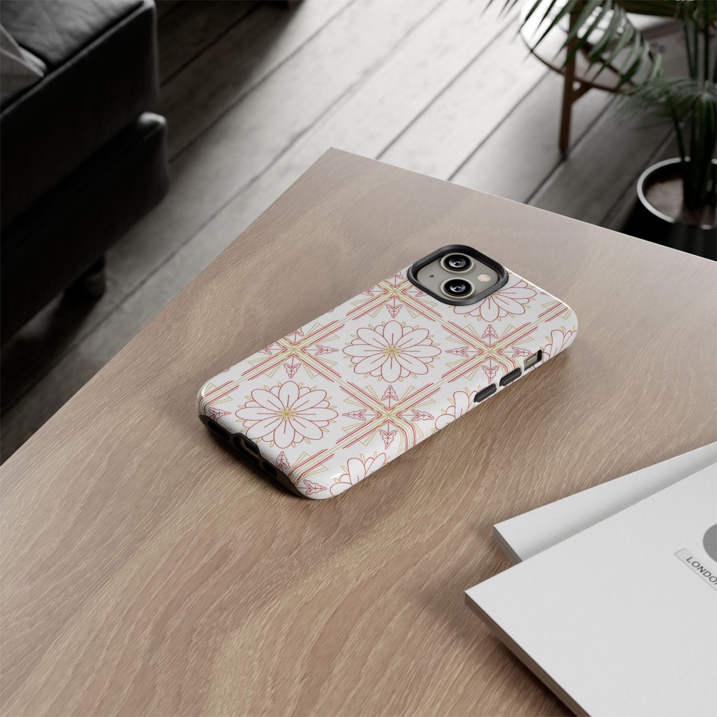 Floral Pattern Phone Case - Stylish Tough Case, Flower Design, Cute Mobile Cover, Phone Accessory, Gift for Her, Spring Style