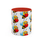 Cute Bee Love Accent Coffee Mug,  Cute Floral Mug, Cheerful Bee Design