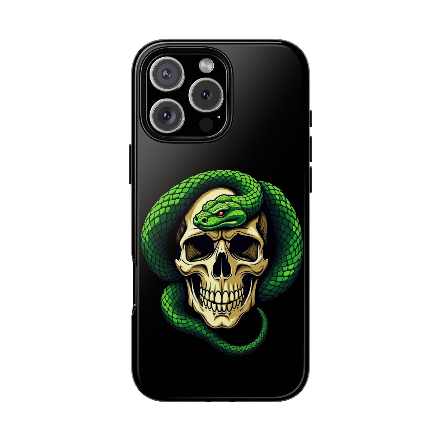 Skull & Snake Phone Case | Tough Cases, Protective Cover, Edgy Phone Accessories, Gothic Gift, Halloween Decor