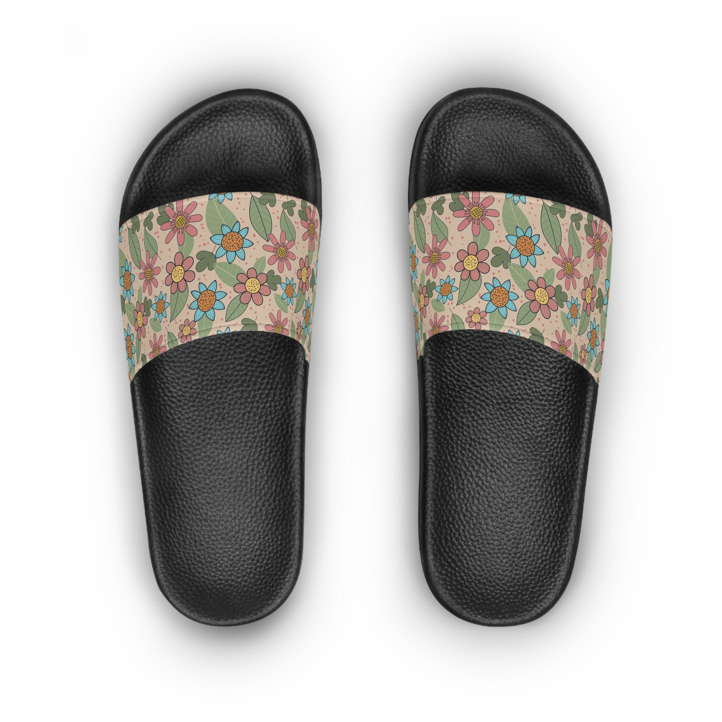 Floral Women's Slide Sandals, Summer Footwear, Beach Slides, Comfortable Slip-Ons, Gift for Her