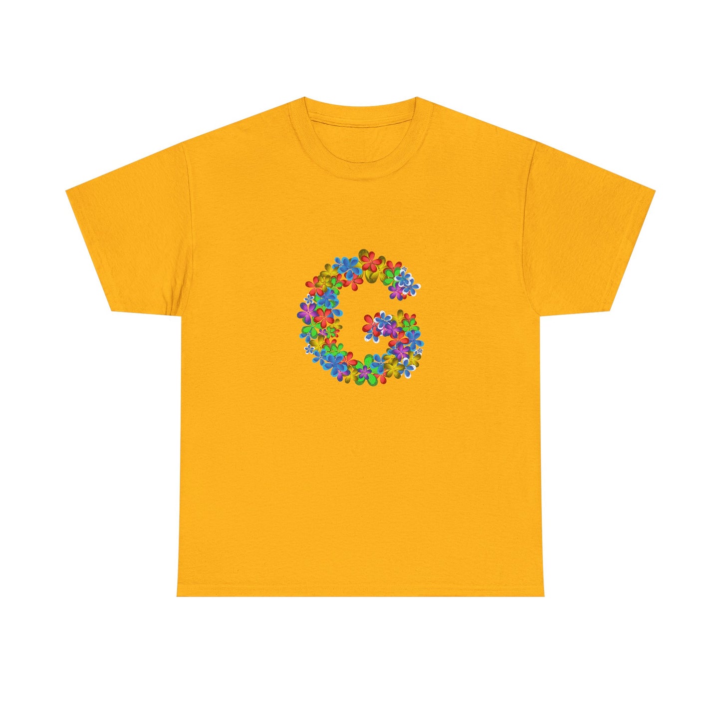 Floral Initial Unisex Tee - Personalized Gift, Casual Summer Wear, Birthday Present, Eco-Friendly Tee, Customizable Clothing
