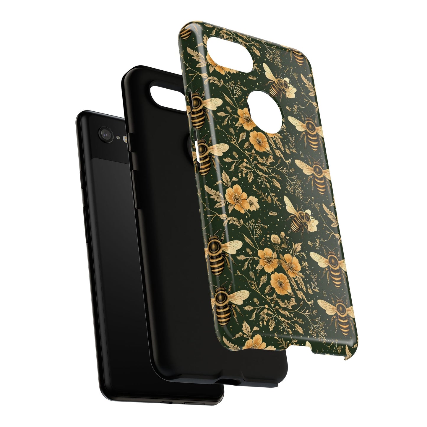 Nature-Inspired Phone Case, Tough Cases for Nature Lovers, Floral Bee Design, Eco-Friendly Gift, Summer Vibes, Trendy Phone Accessory,