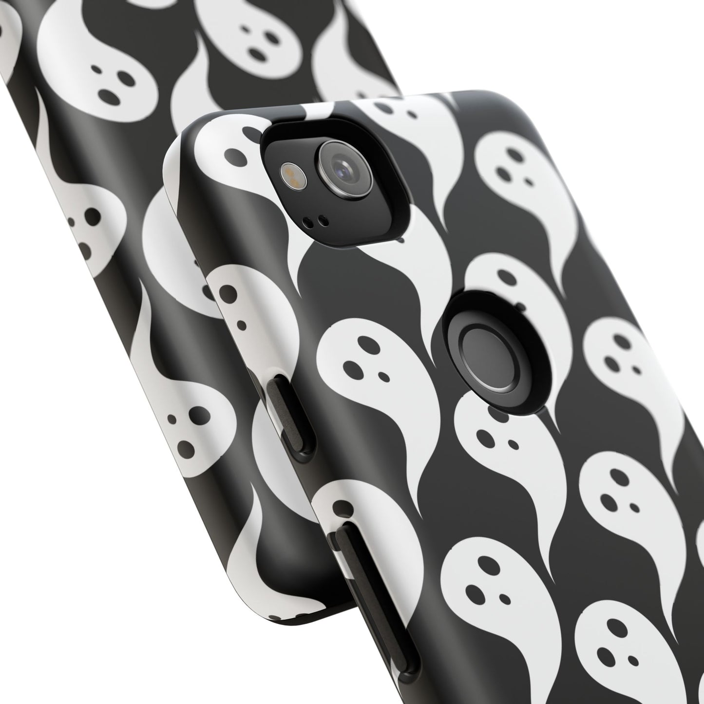 Ghost Pattern Phone Case, Cute Ghost Cell Phone Cover, Halloween Accessory, Spooky Gift, Black and White Phone Case