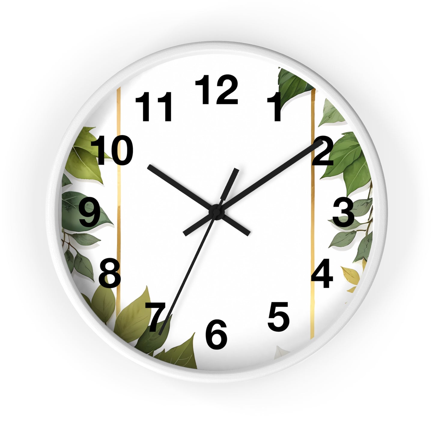 Elegant Leafy Wall Clock | Home Décor, Gift for Her, Modern Rustic Design, Nature Lover Wall Art, Stylish Timepiece