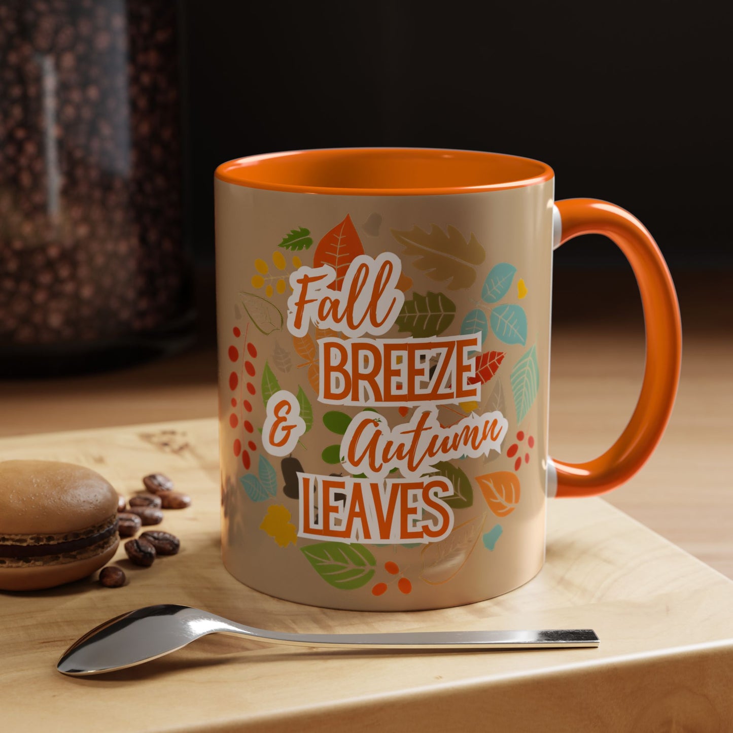 Fall Breeze & Leaves Coffee Mug, Autumn Mug, Seasonal Drinkware, Cozy Kitchen Decor, Perfect Gift for Fall Lovers