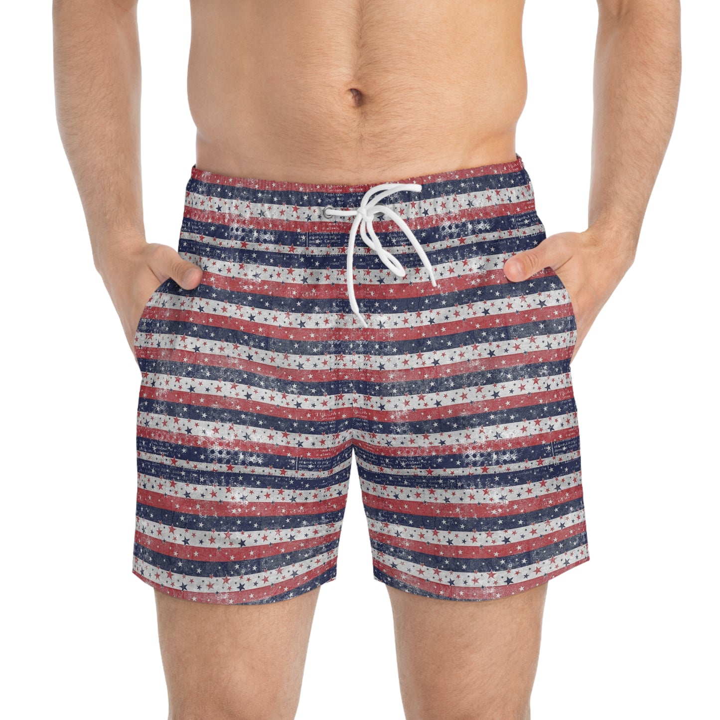 Patriotic Swim Trunks for Summer Fun, Beachwear, Independence Day, Pool Party, Vacation Swimwear, Outdoor Activities