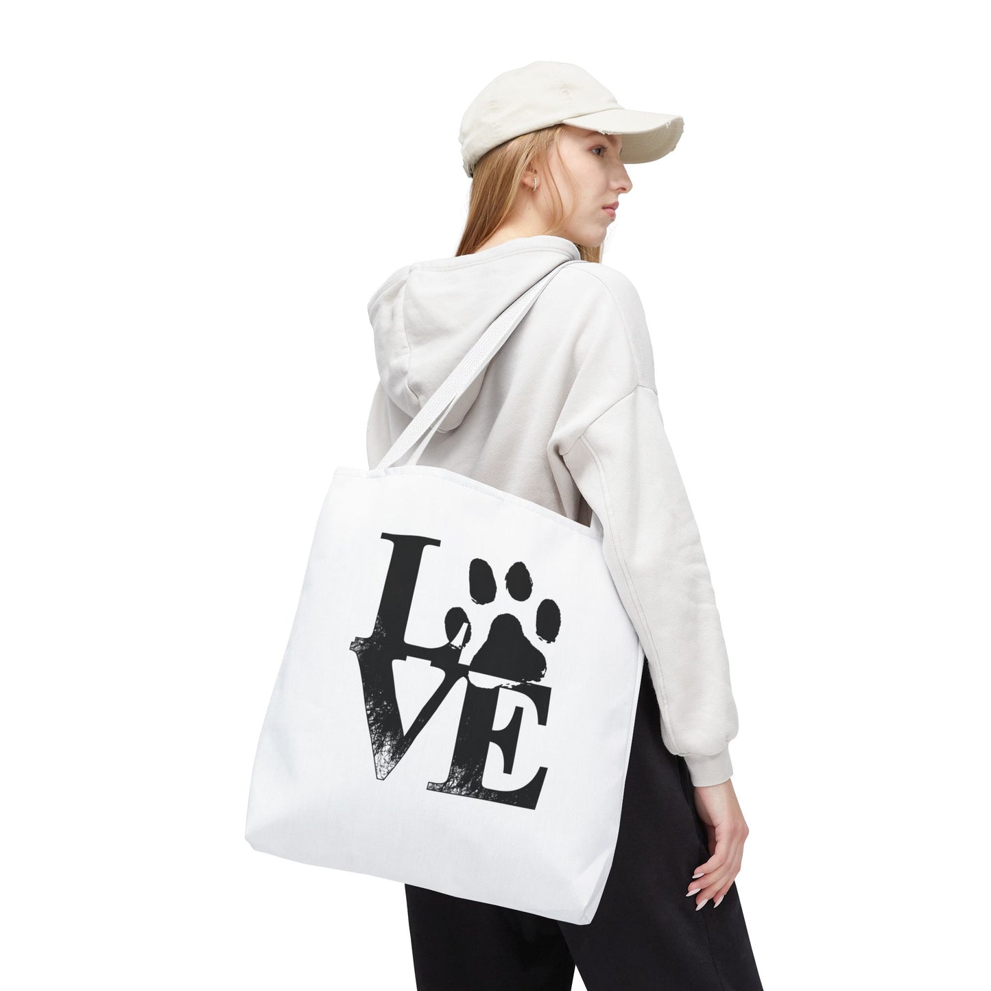 Love Paw Print Tote Bag, Pet Lover's Gift, Eco-Friendly Shopping Bag, Animal Rescue Fundraiser, Personalized Pet Tote