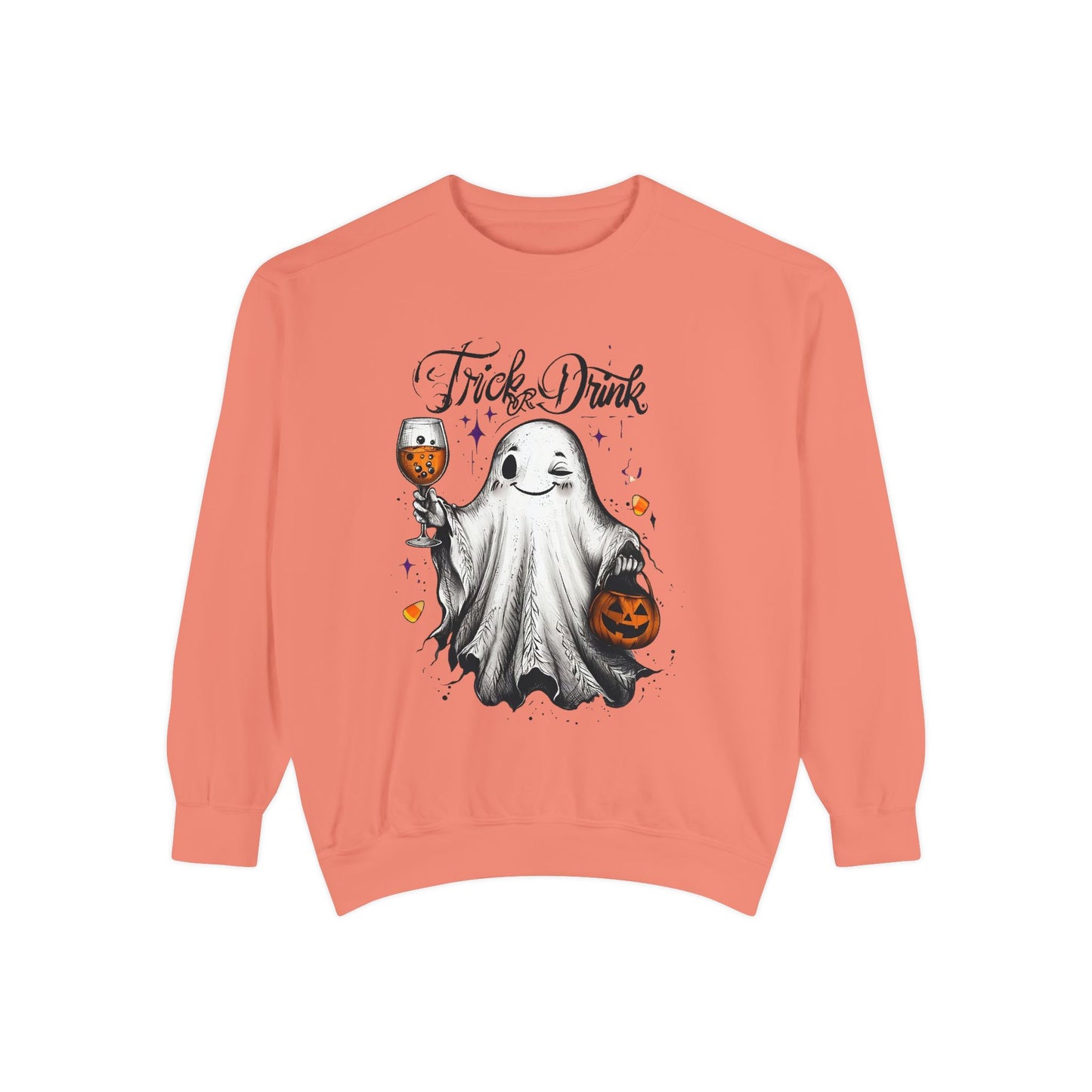 Spooky Ghost Sweatshirt | Trick or Treat Apparel, Halloween Gift, Cozy Unisex Top, Fall Fashion, Casual Wear