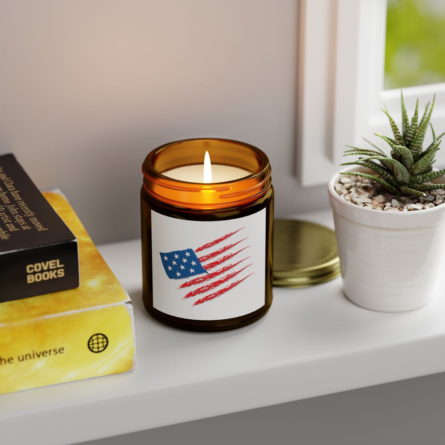Patriotic Scented Candle, American Flag Decor, Home Fragrance Gift, July 4th Candle, Cozy Atmosphere, Relaxing Decor, USA Themes
