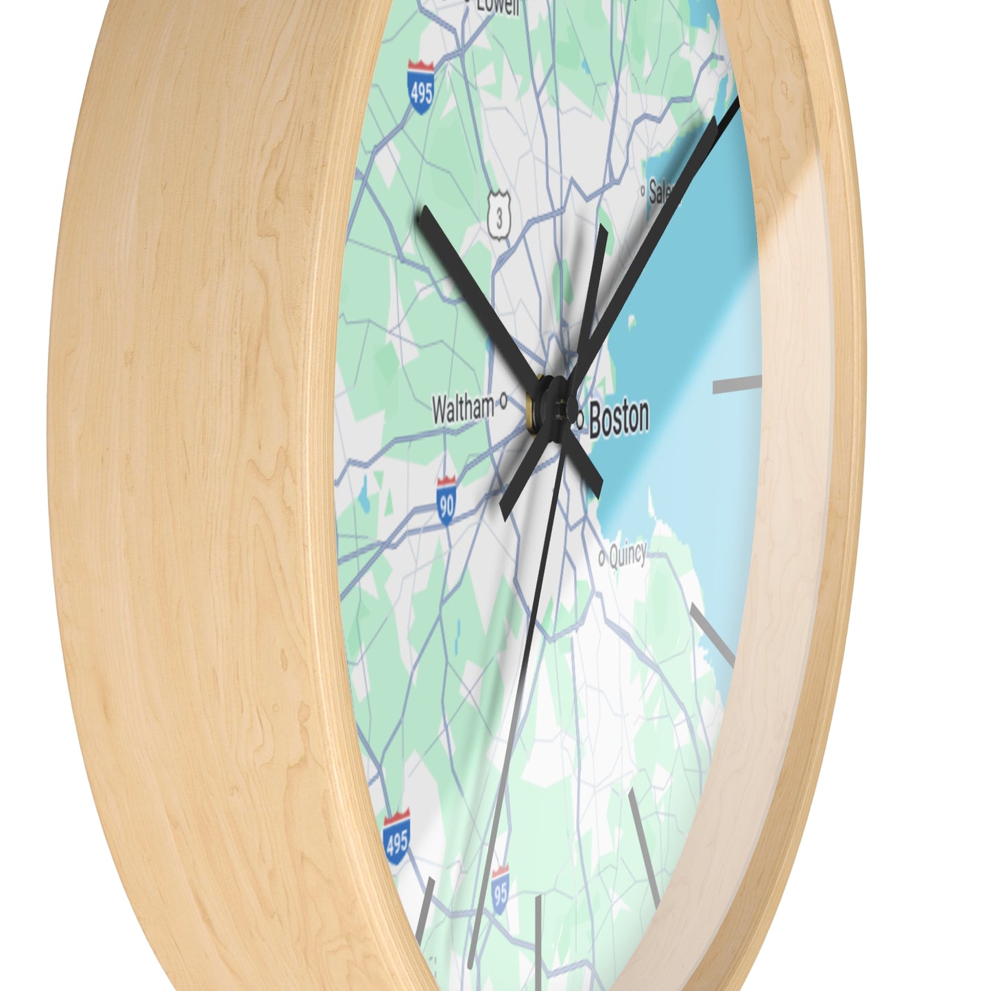Boston Map Wall Clock - Unique Home Decor, Gift for Boston Lovers, Custom Wall Art, Office Decorations, Modern Timepiece