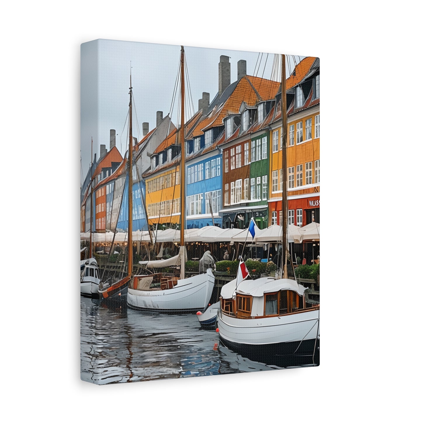 Coastal Canvas Print, Vibrant Harbor Art, Nautical Home Decor, Gift for Sailors, Maritime Wall Art