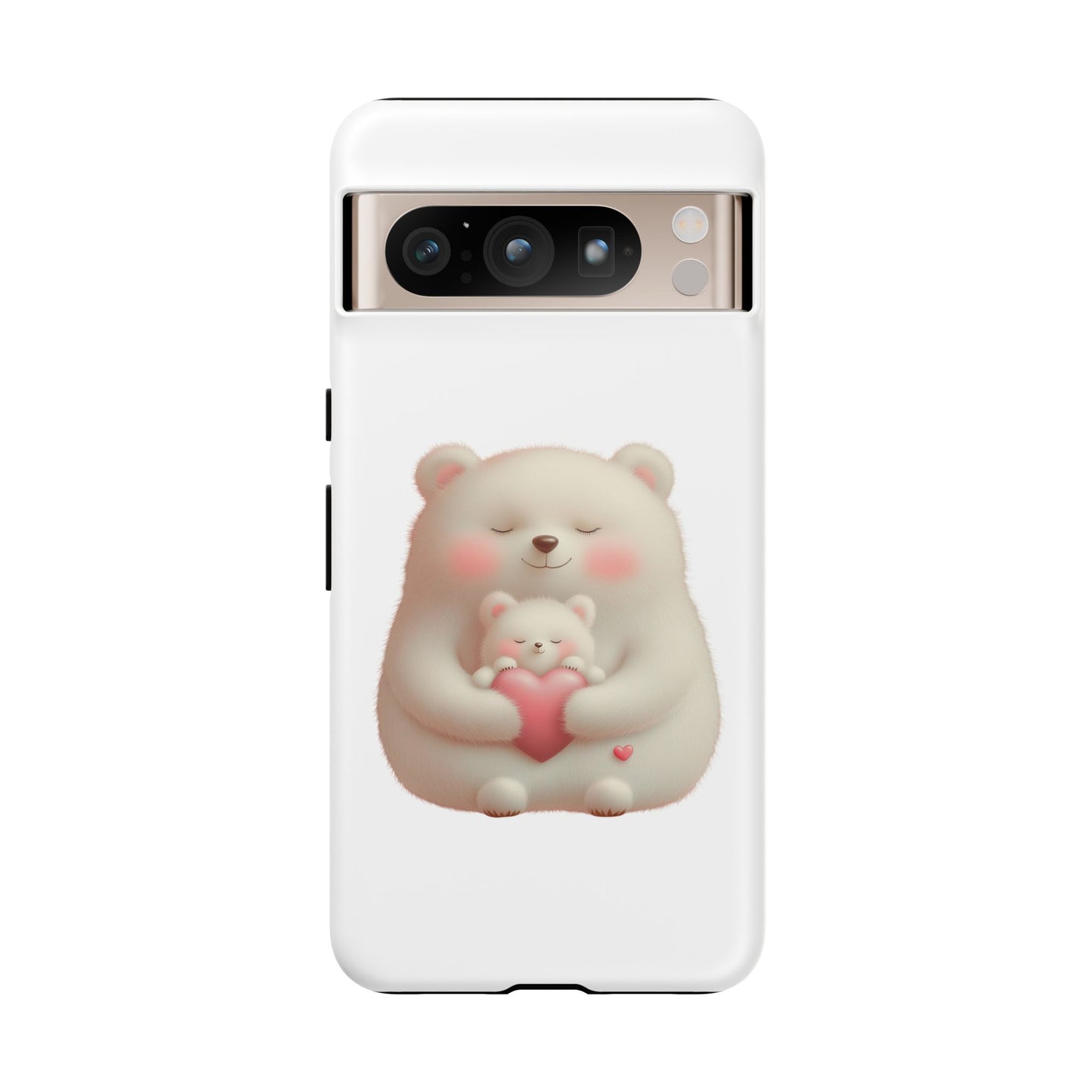 Cute Bear Phone Case, Tough Cases, Animal Lover Gift, Kids Accessories, Mother’s Day, Heartwarming Design