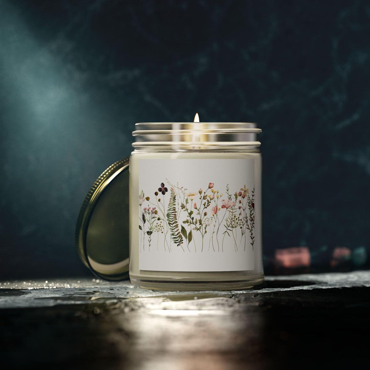 Scented Candles, Coconut Apricot Wax (4oz, 9oz) Wildflowers