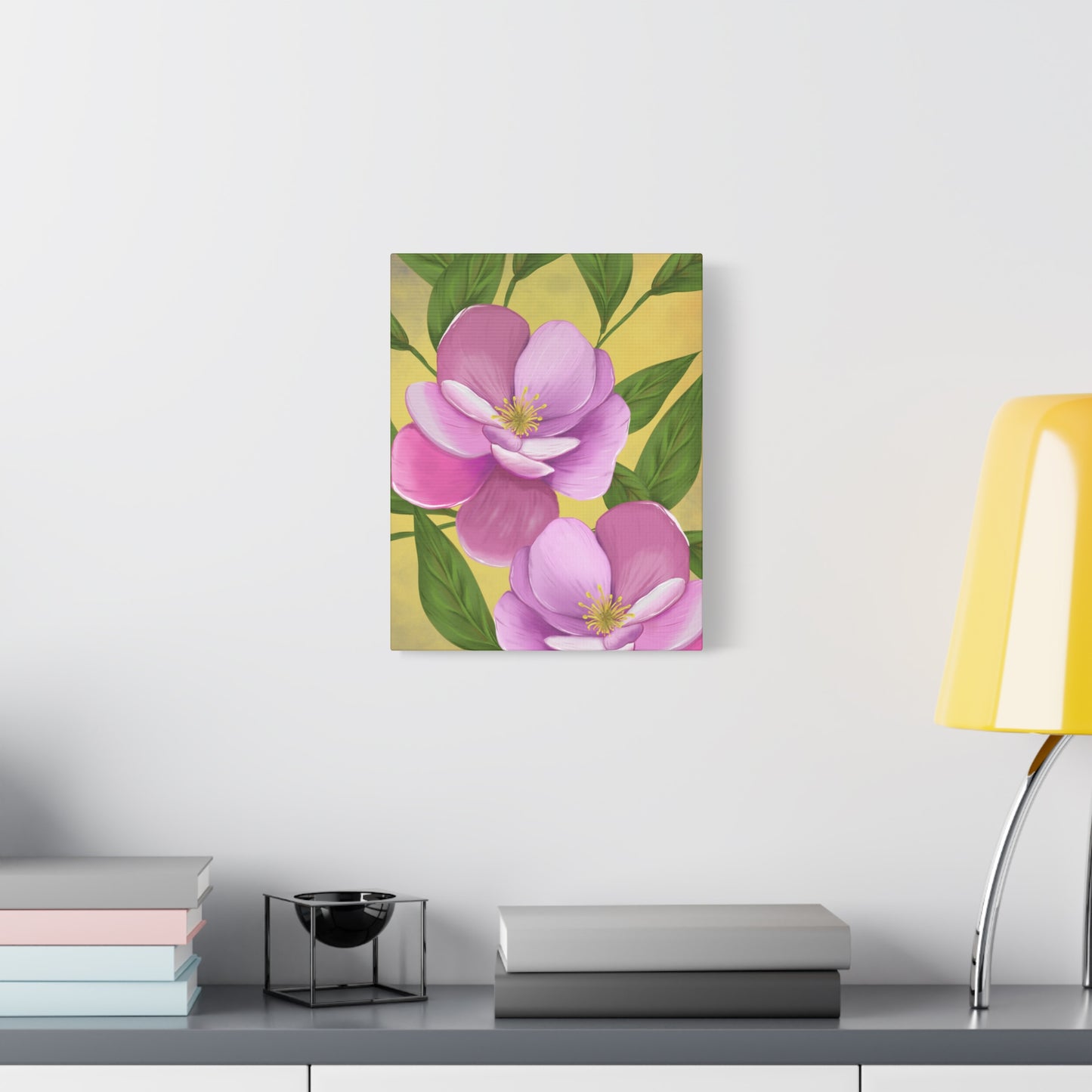 Matte Canvas, Stretched, 1.25" Tulips Pink and Purple Flowers