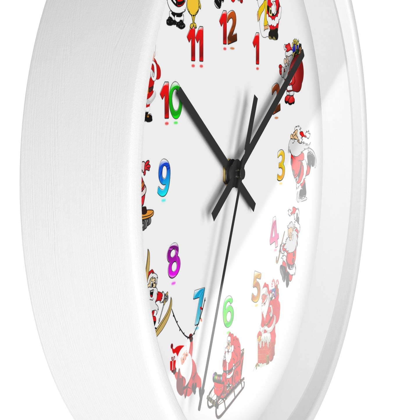 Festive Santa Wall Clock, Christmas Decor, Holiday Home Accent, Gift for Kids, Fun Timepiece, Seasonal Clock, Xmas Decoration
