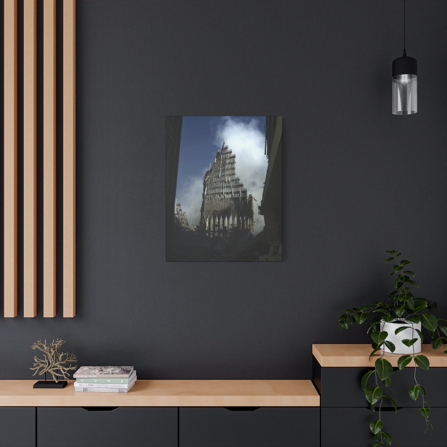 Matte Stretched Canvas - Ruined Cathedral Architectural Print