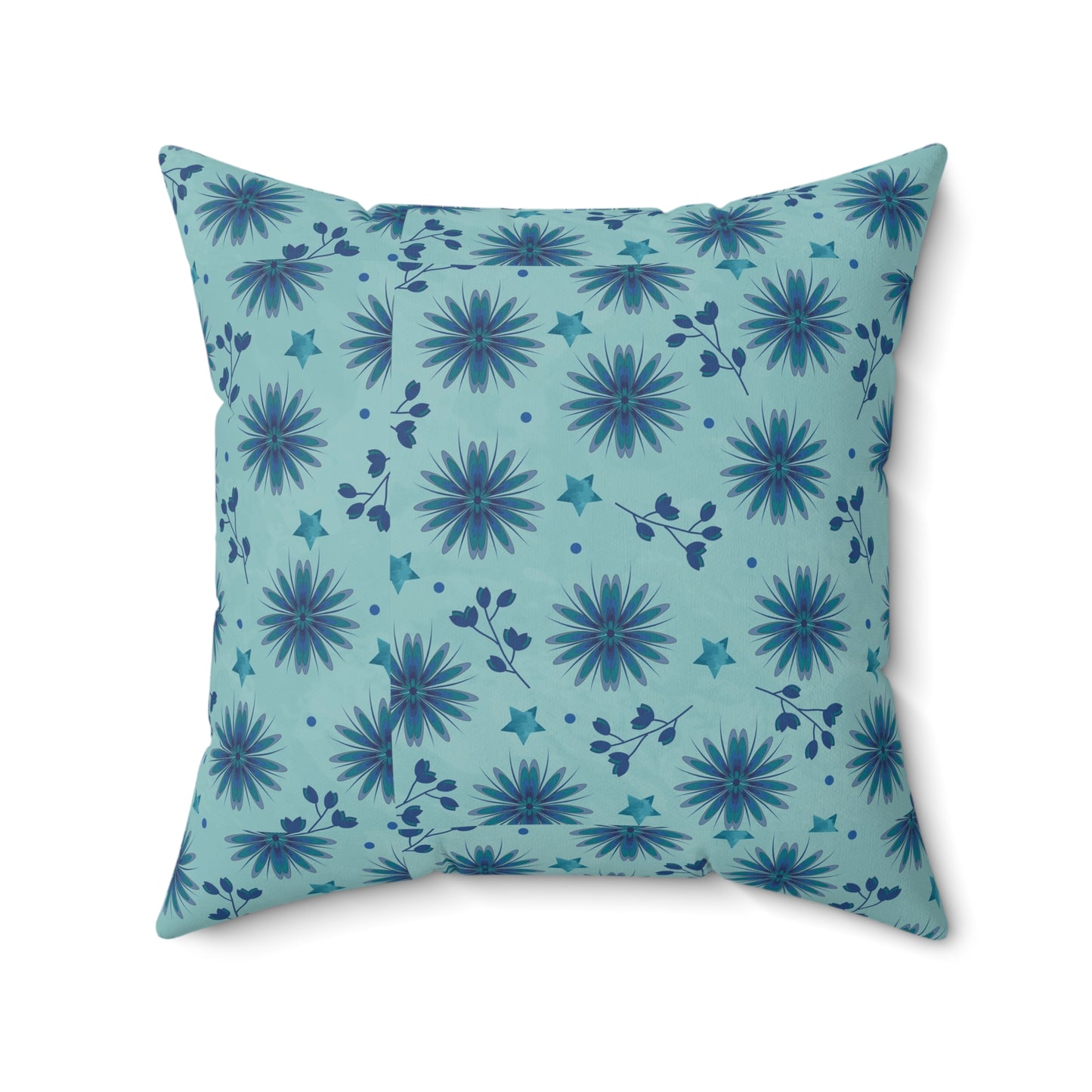 Blue Floral Decorative Pillow, Cozy Couch Accent, Home Decor, Gift for Her, Boho Throw Pillow