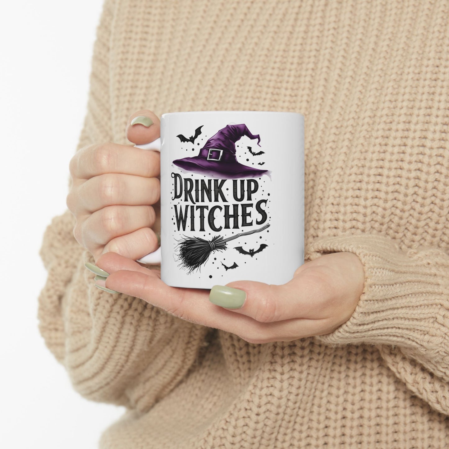 Spooky Witch Themed Ceramic Mug | Perfect for Halloween, Gift for Witches, Coffee Lover Mug, Tea Mug, Drink Up Witches!