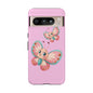 Cute Butterfly Phone Case, Tough Phone Cover, Girly Phone Accessory, Unique Gift for Her, Kids Phone Case, Floral Design Case