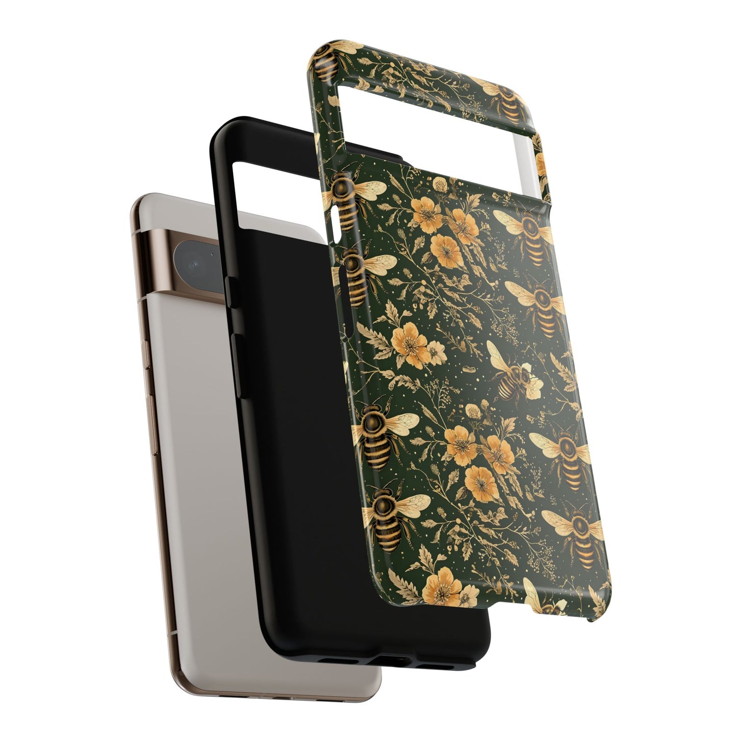 Nature-Inspired Phone Case, Tough Cases for Nature Lovers, Floral Bee Design, Eco-Friendly Gift, Summer Vibes, Trendy Phone Accessory,