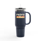 Retro Vibes Insulated 40oz Travel Mug | Fun Travel Cup for Coffee Lovers, Perfect for Road Trips, Picnics, Gifts