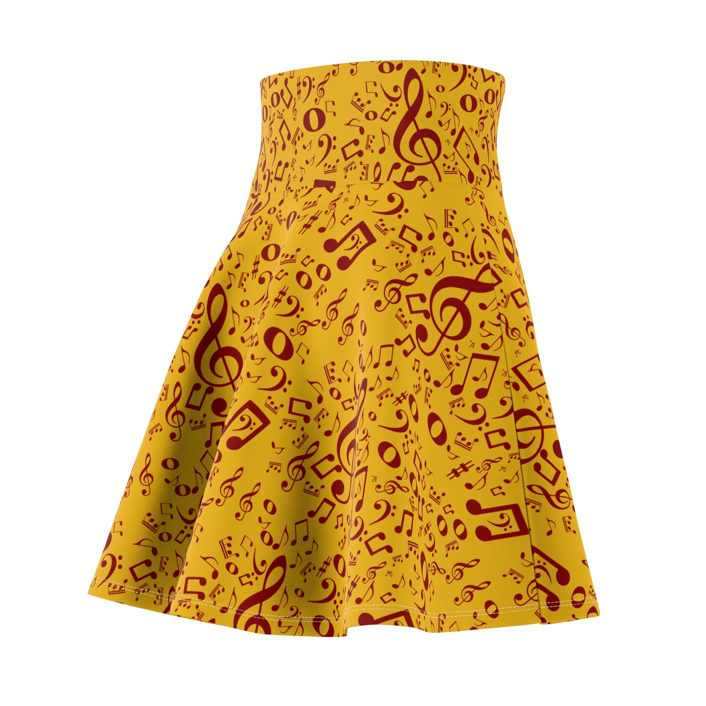Musical Notes Skater Skirt | Fun Yellow Dance Skirt, Music Lover Gift, Festival Fashion, Summer Style, Everyday Wear