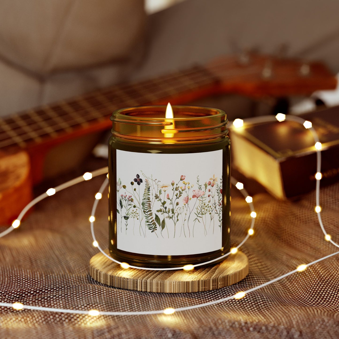Scented Candles, Coconut Apricot Wax (4oz, 9oz) Wildflowers