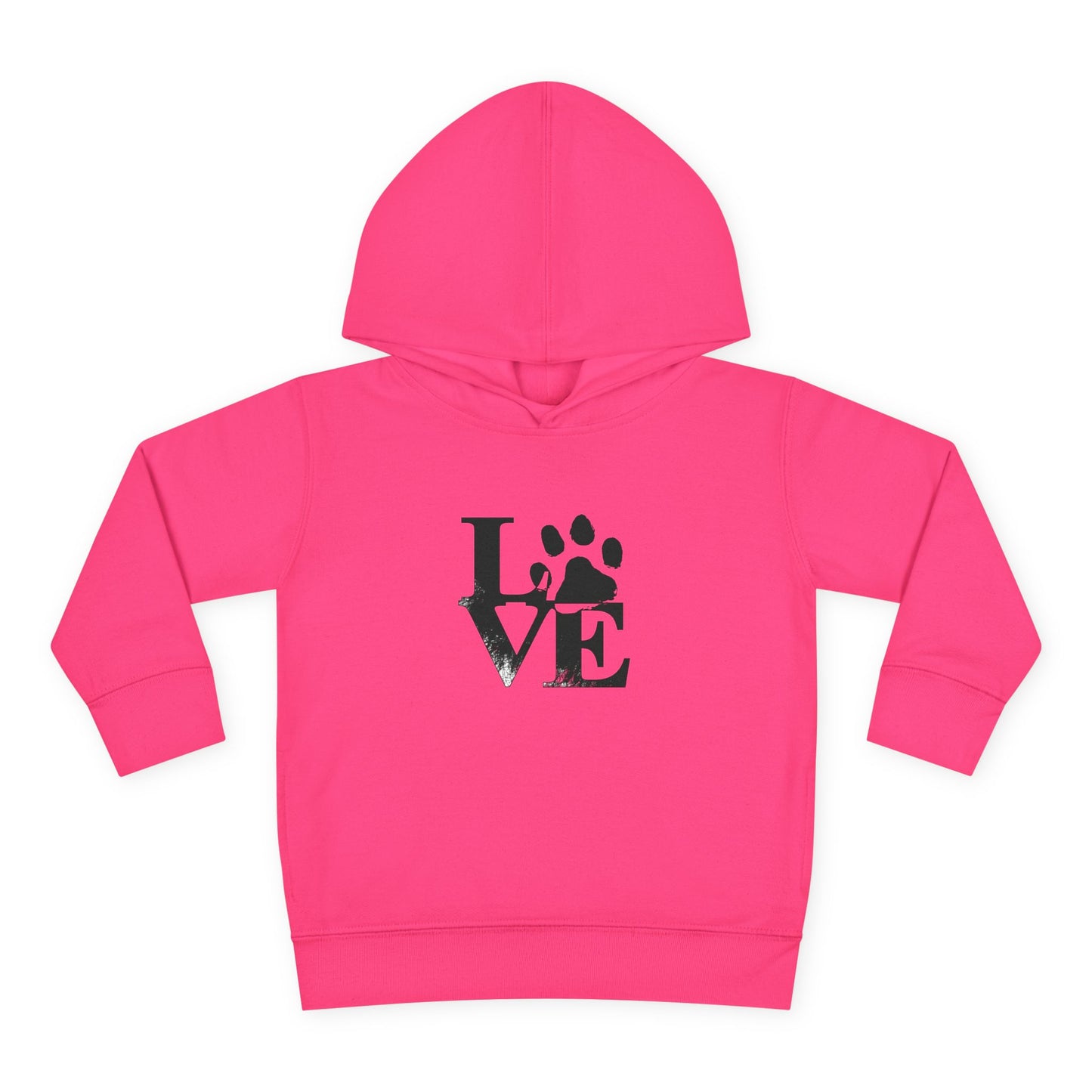 Paw Print Love Toddler Fleece Hoodie, Cute Kids Sweatshirt, Animal Lover Gift, Pet Lover Apparel, Cozy Toddler Hoodie