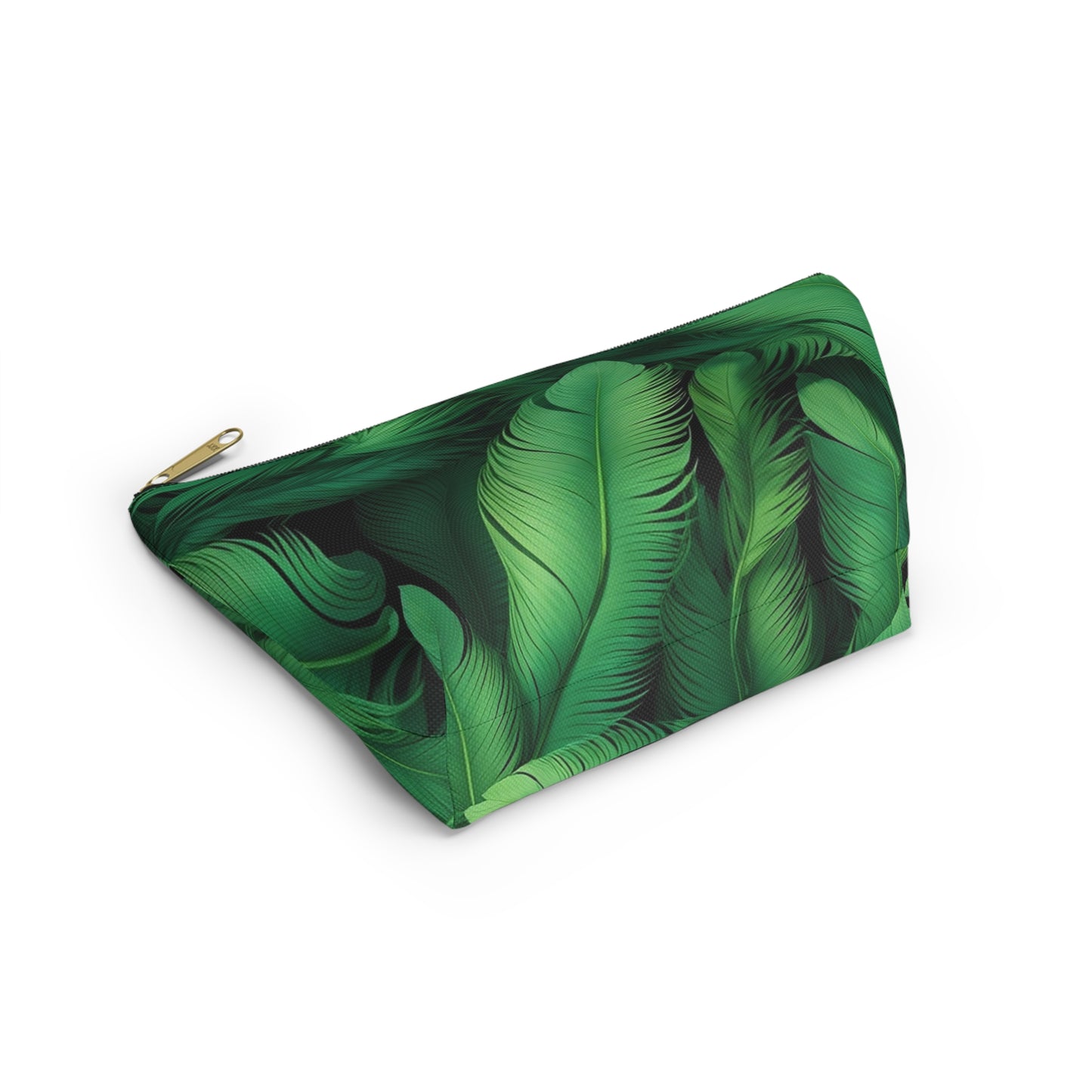 Tropical Leaf Accessory Pouch, Eco-Friendly Makeup Bag, Travel Organizer, Green Floral Pouch, Cute Gift for Nature Lovers