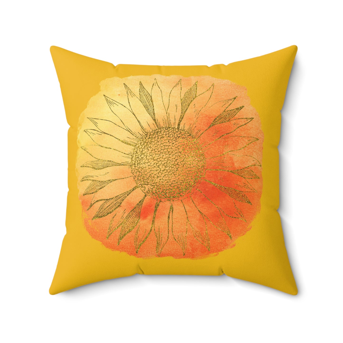Sunflower Decorative Pillow, Bright Yellow Floral Cushion, Home Décor, Living Room Accent, Gift for Garden Lovers, Spring Decor