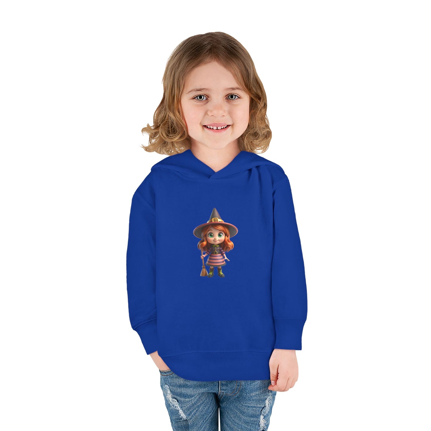 Toddler Witch Fleece Hoodie, Cute Kids Pullover, Halloween Costume, Cozy Toddler Apparel, Spooky Season Gear, Gift for Little Ones