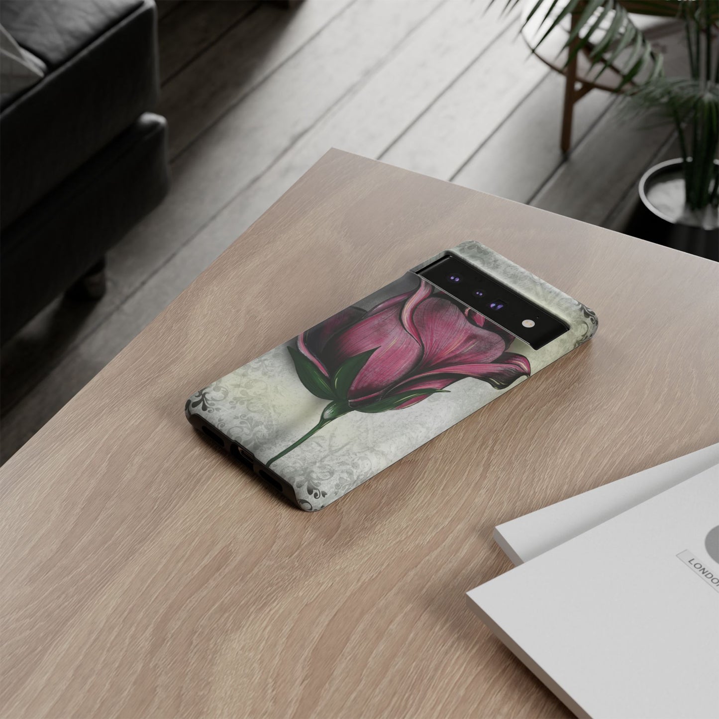 Rose Phone Case – Tough Cases, Floral Phone Cover, Gift for Her, Minimalist Design, Nature Lover's Accessory, Birthday Gift Idea