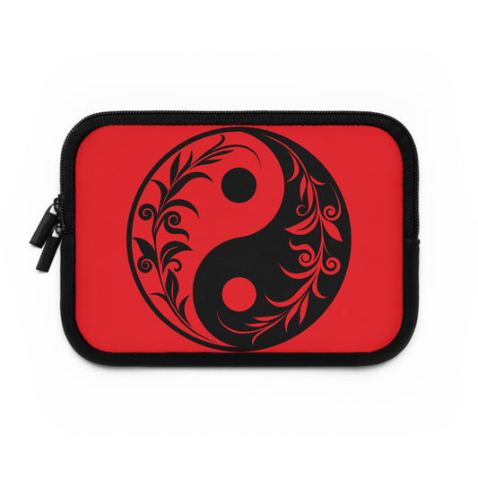 Stylish Laptop Sleeve with Yin Yang Design, Tech Carry Case, Gift for Students, Men and Women, Office and Home Use, Modern Gadget Sleeve