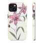 Floral Phone Case with Elegant Pink Lilies, Cute Floral Accessories, Phone Protection, Gift for Her, Stylish Cell Phone Cover