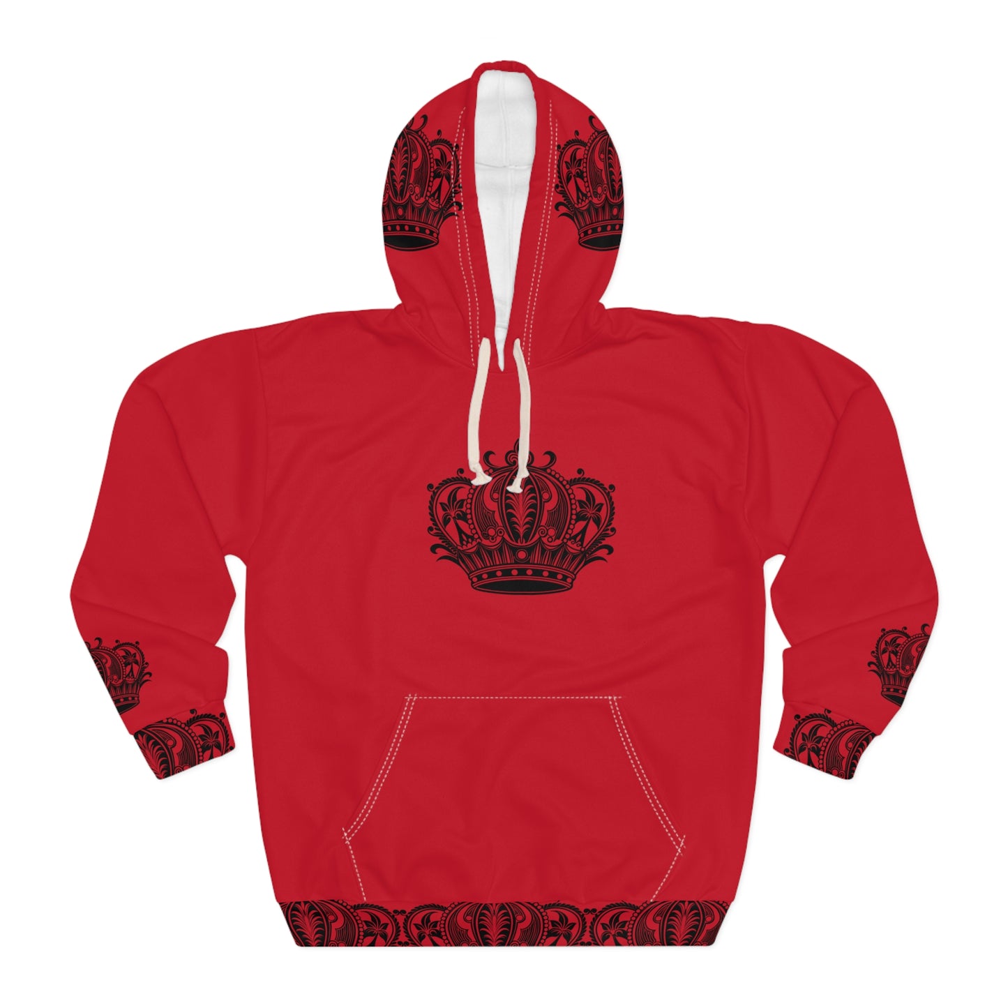 Crown Patterned Unisex Pullover Hoodie, Royal Style Hoodie, Cozy Sweatshirt for Men and Women, Gift for Pride, Festivals, and Events