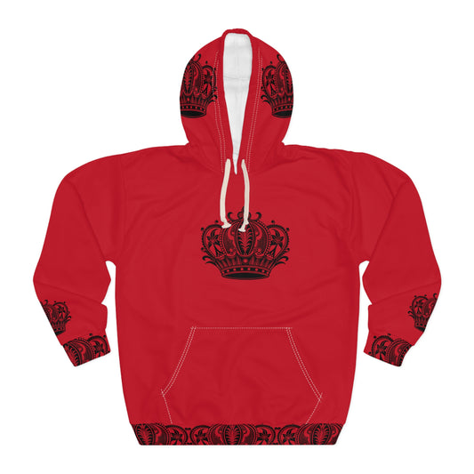 Crown Patterned Unisex Pullover Hoodie, Royal Style Hoodie, Cozy Sweatshirt for Men and Women, Gift for Pride, Festivals, and Events