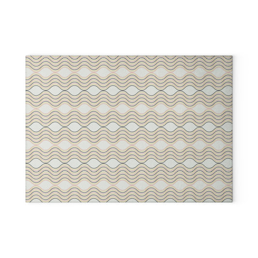 Boho Wave Glass Cutting Board, Kitchen Decor, Gift for Home Chef, Housewarming Present, Unique Cooking Essential, Modern Serveware