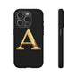 Custom Phone Case with Gold Letter A, Monogrammed Gift, Tough Protective Case, Personalized Phone Accessory, Unique Phone Cover
