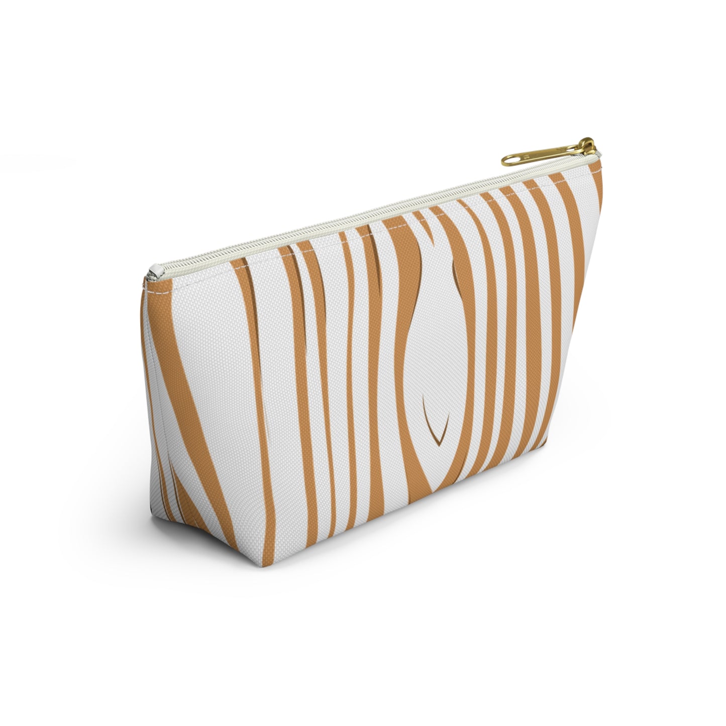 Chic T-bottom Accessory Pouch, Stylish Makeup Bag, Canvas Cosmetic Case, Travel Organizer, Gifts for Her