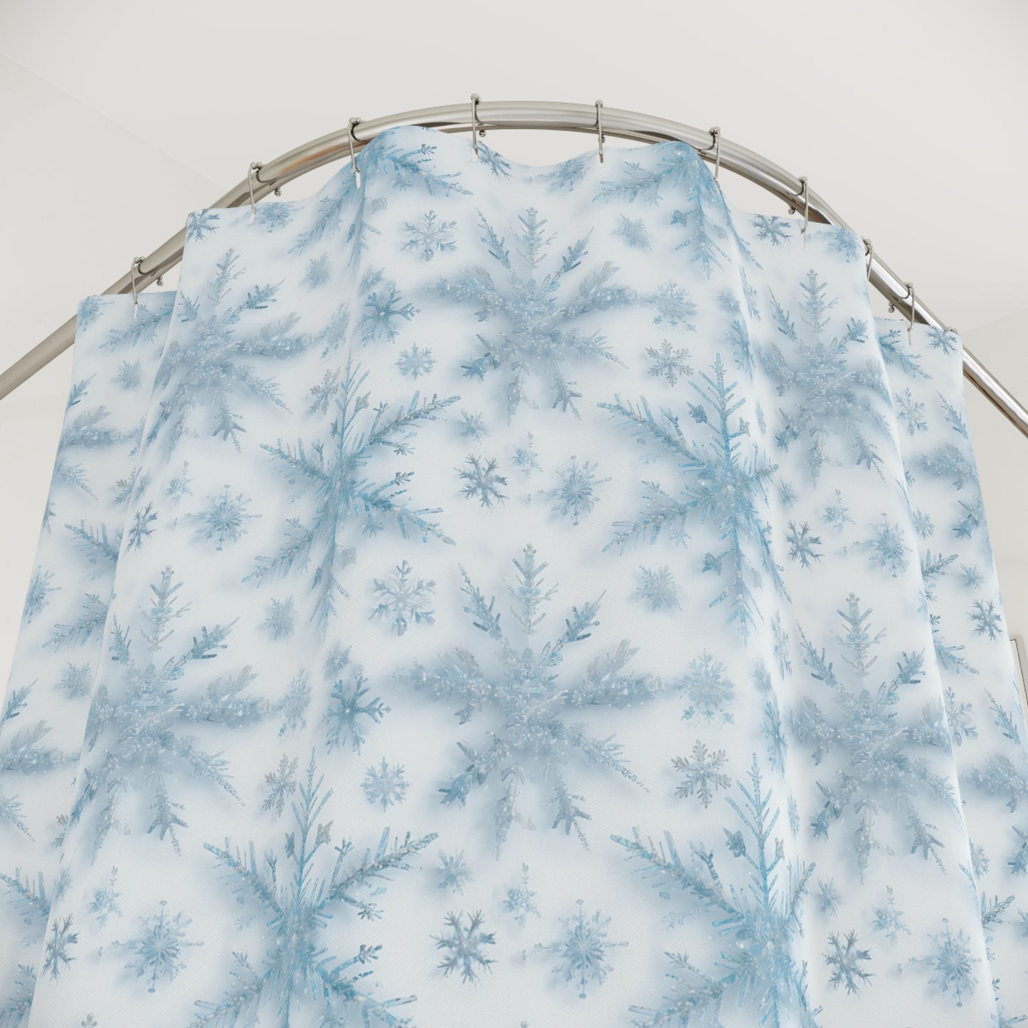 Winter Wonderland Shower Curtain, Snowflake Bathroom Decor, Holiday Gift, Seasonal Home Accent, Winter-Themed Bathroom Must-Have