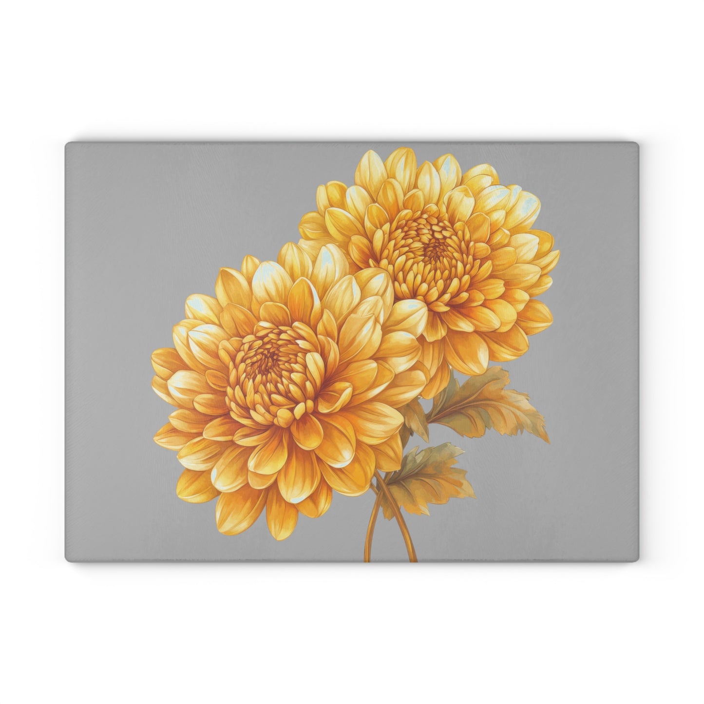 Floral Glass Cutting Board with Hand-Painted Design, Kitchen Decor, Gift for Home Chefs, Mother's Day Gift, Floral Art, Unique Kitchenware