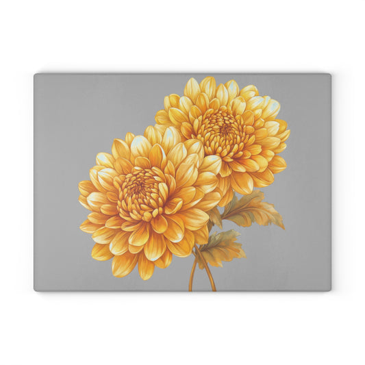 Floral Glass Cutting Board with Hand-Painted Design, Kitchen Decor, Gift for Home Chefs, Mother's Day Gift, Floral Art, Unique Kitchenware