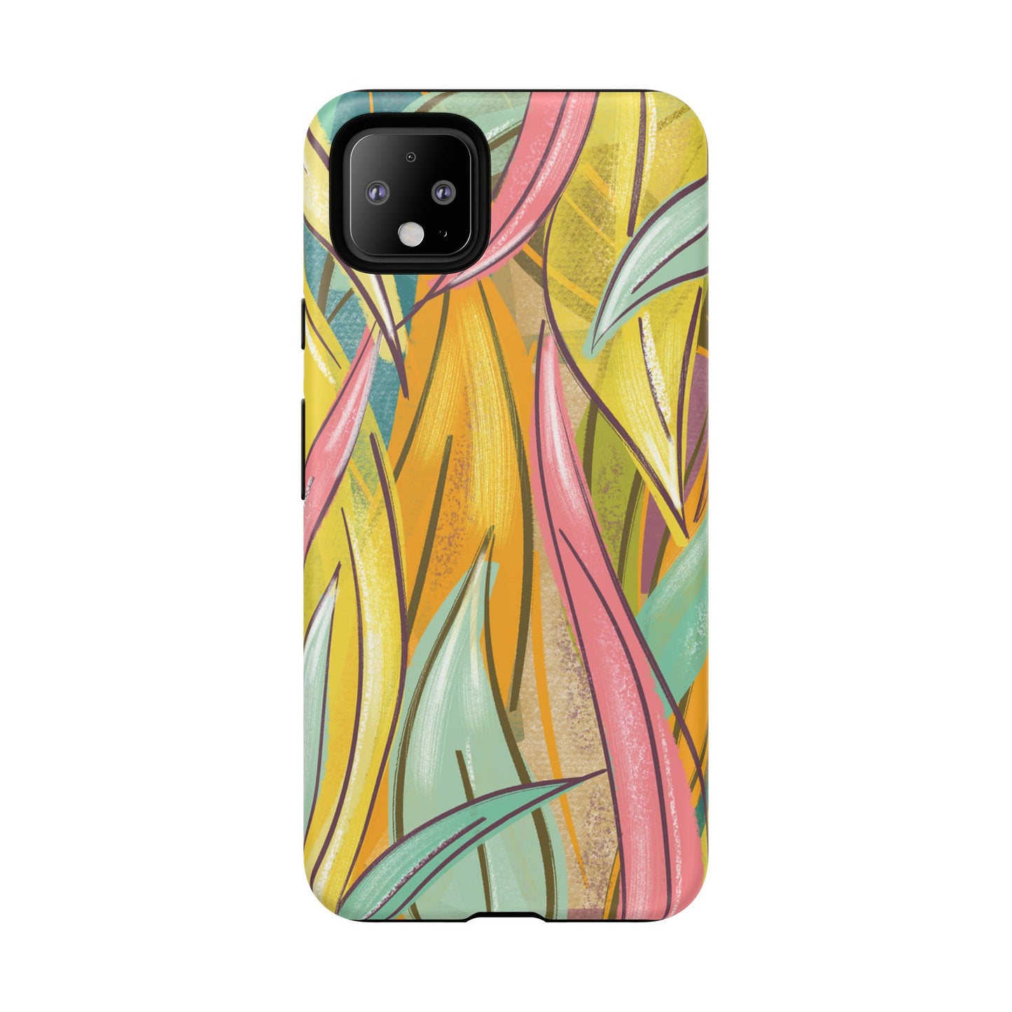 Vibrant Phone Case with Colorful Leaf Design, Tough Cases for Nature Lovers, Eco-Friendly Gift, Summer Vibes, Floral Phone Cover