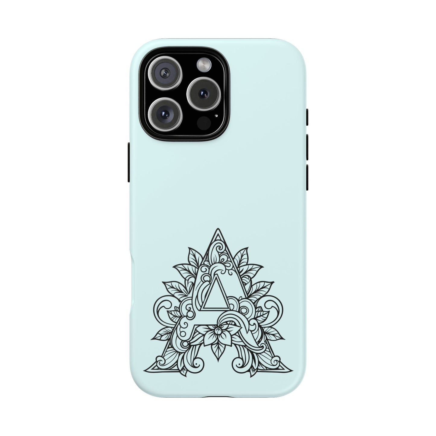Personalized Tough Phone Case, Floral Monogram Cell Phone Cover, Custom Protective Case, Unique Gift, Birthday, Graduation