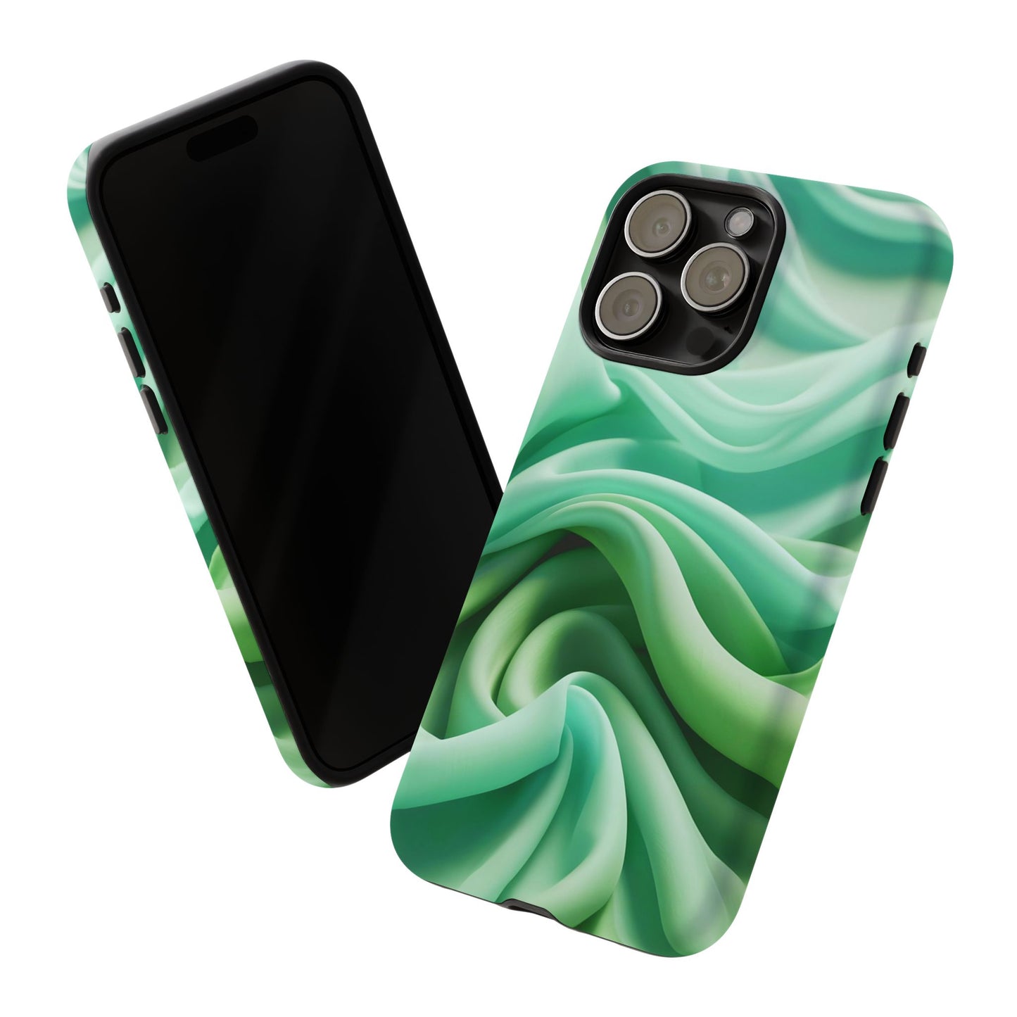 Stylish Phone Case, Tough Case, Green Abstract Design, Cell Phone Cover, Unique Gift, Trendy Accessory